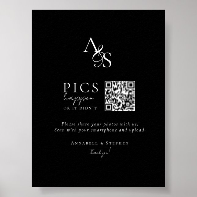 Bilder händer! Foto, QR-kod, Bröllop Poster (Framsidan)