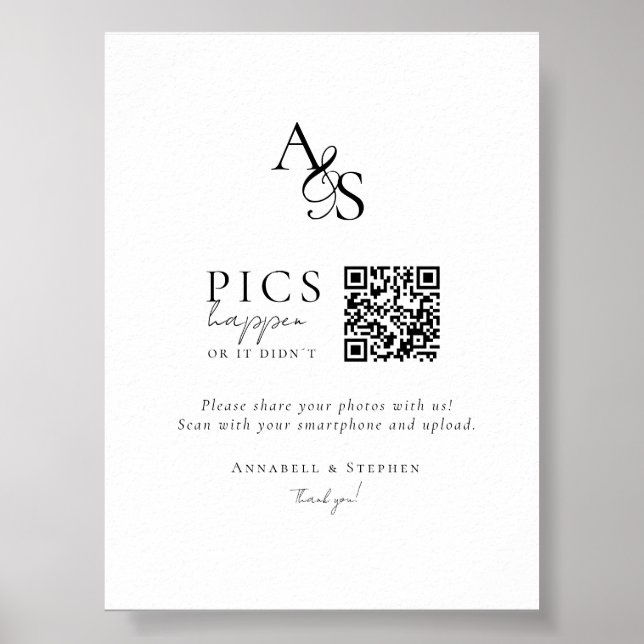 Bilder händer! Foto, QR-kod, Bröllop Poster (Framsidan)