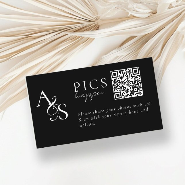 Bilder händer! Foto, QR-kod, Bröllop Tilläggskort (Pics happen! Photo, QR-Code, Weding Enclosure Card)