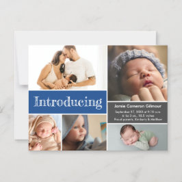 Bilder med blå Anpassningsbar introducerar Pojke Magnetisk Inbjudningskort