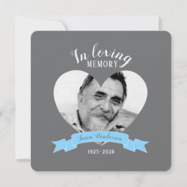 Bilder med fotoblå menyfliksbegravning inbjudan