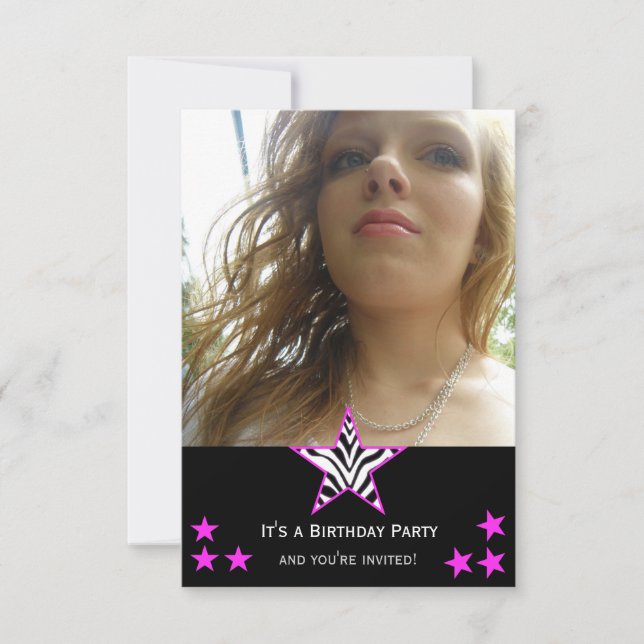 Bilder: Zebra Star Party Inbjudan (Framsida)