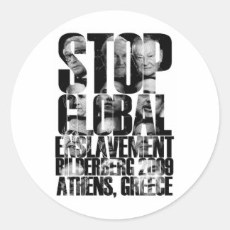 Bilderberg (ANTI-NWO Krig) Runt Klistermärke