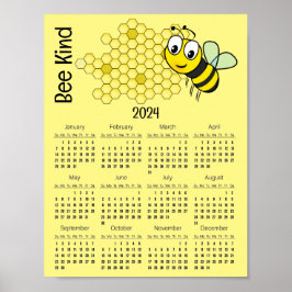 Bilderbok med bi och bikupa 2024 kalender poster