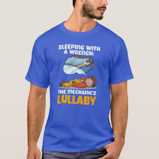 Bildesigntekniker som sover med skruvmejsel mekani t shirt