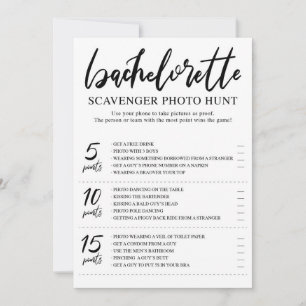 Bildjakt på Bachelorette Scavenger Inbjudningar