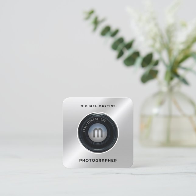 Bildkamerans utseende fyrkantigt visitkort (Stående Fram)