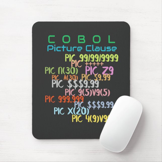 Bildklausul i Cobol-programmering  Musmatta (Med mus)