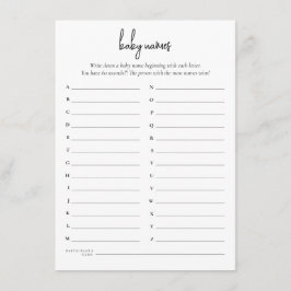 Bildkort för enkel Barn namn Inbjudningar