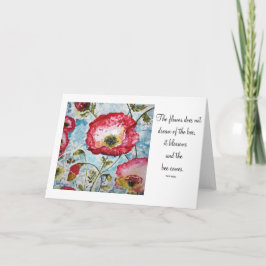 Bildkort för inspirationspoetry poppies Bee Art Ca Kort