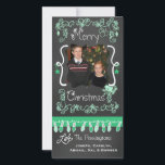 Bildkort för Mint Grönt Chalkboard God jul Julkort<br><div class="desc">God jul helgdag-fotokort med en ritbordsbakgrund,  massor av små gröntar och text som läser God jul,  en sträng av färgstarkt träd ljus i mynta och grönt,  mynta och grönt hängande ornament,  och områden som du kan anpassa dessa vackra och ljusa helgdag-kort med ditt foto och namn!</div>