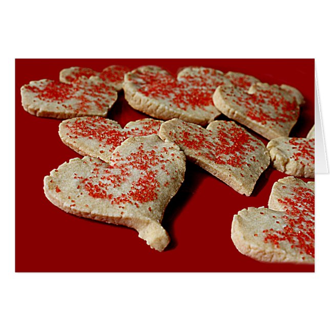 Bildkort för Valentine Heart Sugar Cookies Hälsningskort (Framsidan Horizontal)