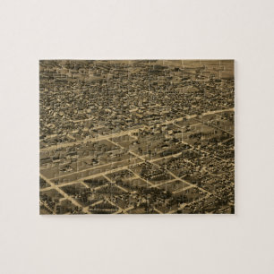 Bildmässig karta för vintage av Birmingham (1885 Pussel