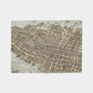 Bildmässig karta för vintage av Charleston (1872 Fleecefilt