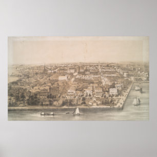 Bildmässig karta för vintage av Charleston SC Poster