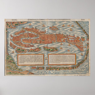 Bildmässig karta för vintage av den Venedig Poster