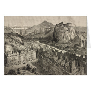 Bildmässig karta för vintage av Edinburgh Hälsningskort