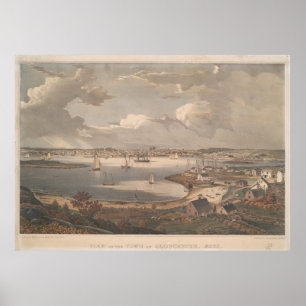 Bildmässig karta för vintage av Gloucester MORSOR Poster