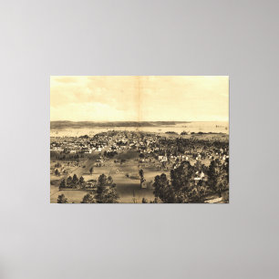 Bildmässig karta för vintage av Hamilton Ontario Canvastryck