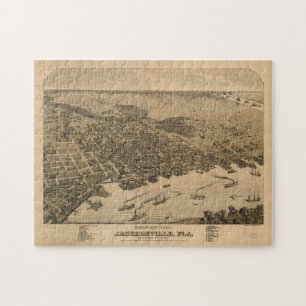 Bildmässig karta för vintage av Jacksonville FL Pussel