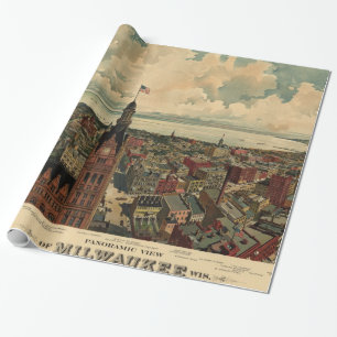Bildmässig karta för vintage av Milwaukee WI (18 Presentpapper