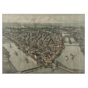 Bildmässig karta för vintage av Pittsburgh (1902
