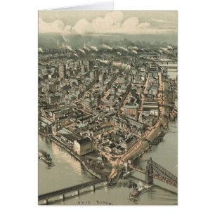 Bildmässig karta för vintage av Pittsburgh (1902 Hälsningskort
