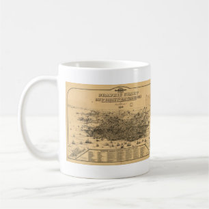 Bildmässig karta för vintage av San Francisco Kaffemugg