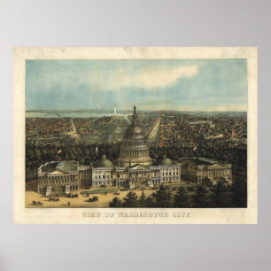 Bildmässig karta för vintage av Washington D.C. Poster