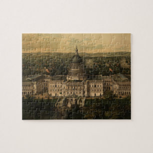 Bildmässig karta för vintage av Washington D.C. Pussel