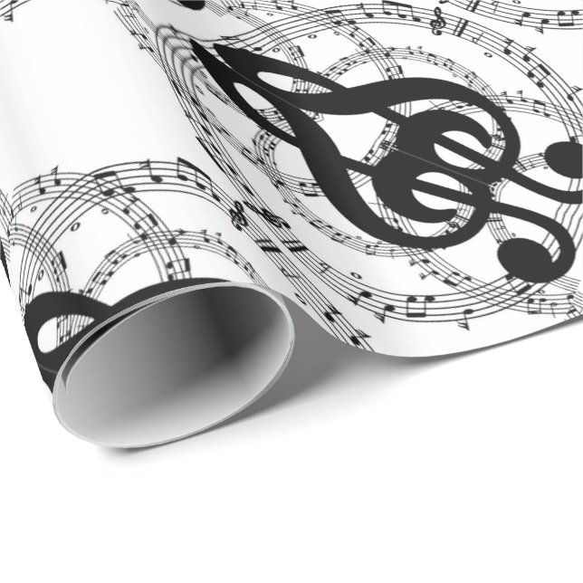 Bildmusik i Black & White Spegel Presentpapper (Rullad Hörn)