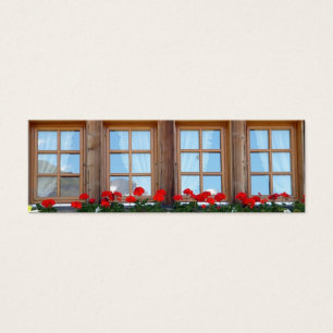 Bildobbookuppsättning för schweizisk Chalet Window Litet Visitkort