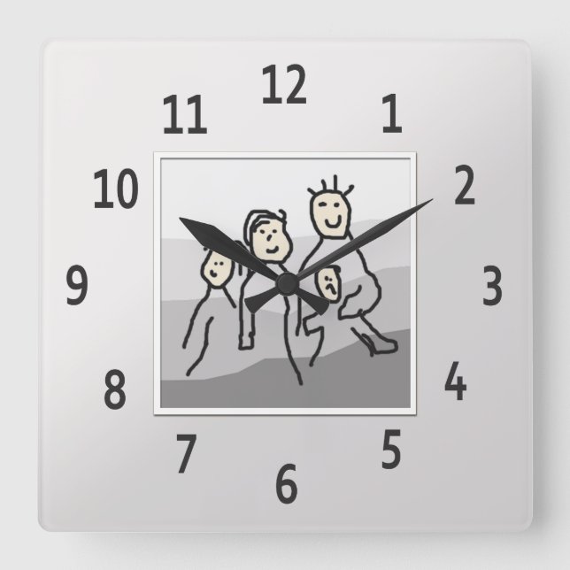 Bildobjekt för personlig Silver Fyrkantig Klocka (Framsida)