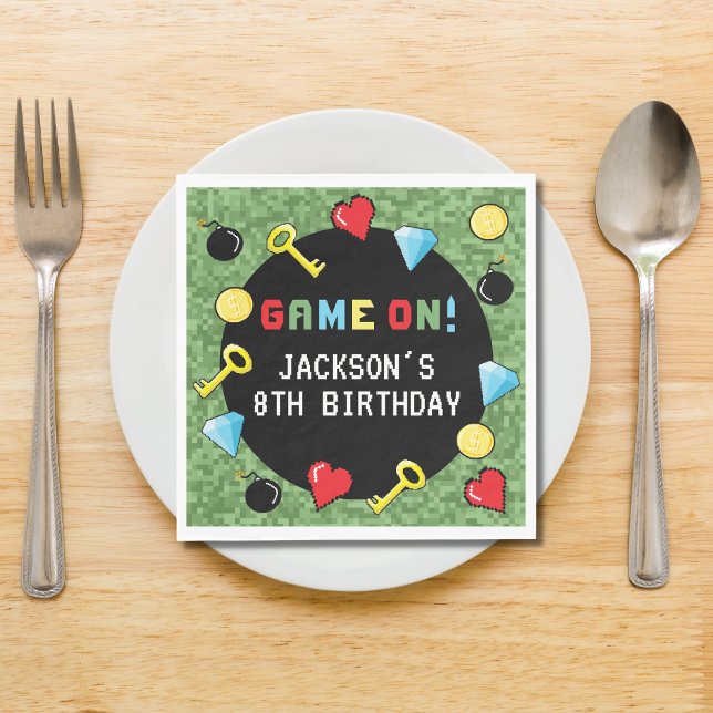 Bildpunkter Arcade-spel upp Barns födelsedag Pappersservett (Skapare uppladdad)