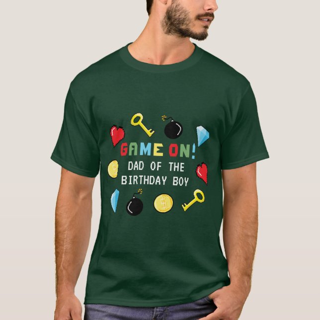 Bildpunkter Arcade-spel upp Barns födelsedag T Shirt (Framsida)