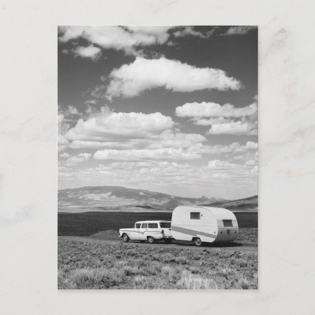 Bildragsläpfordon på väg vykort (Framsida)