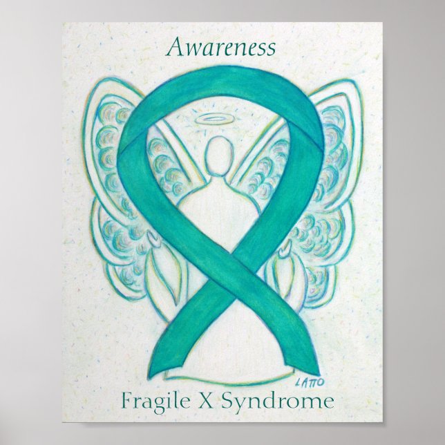 Bildsel X Syndrome Awareness Ribbon Angel Skriv ut Poster (Framsidan)