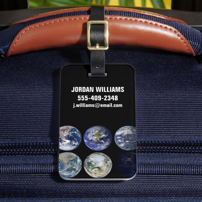 Bildsjämförelse av jordens Ikoniska vyer. Bagagebricka (Framsida Insitu 2)