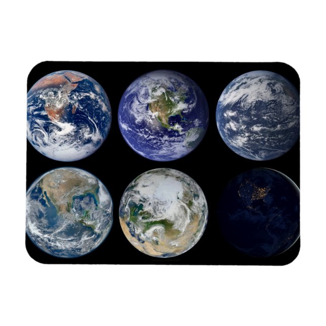 Bildsjämförelse av jordens Ikoniska vyer. Magnet (Horisontell)