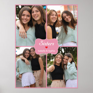 Bildskärmskort eller BFF Rosa Anpassningsbar Photo Poster
