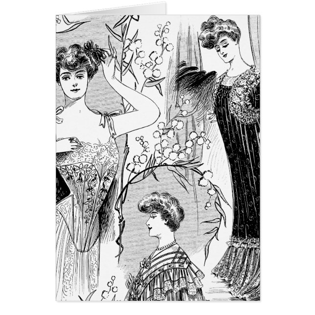 Bildsorage för Retro mode Hälsningskort (Framsidan)