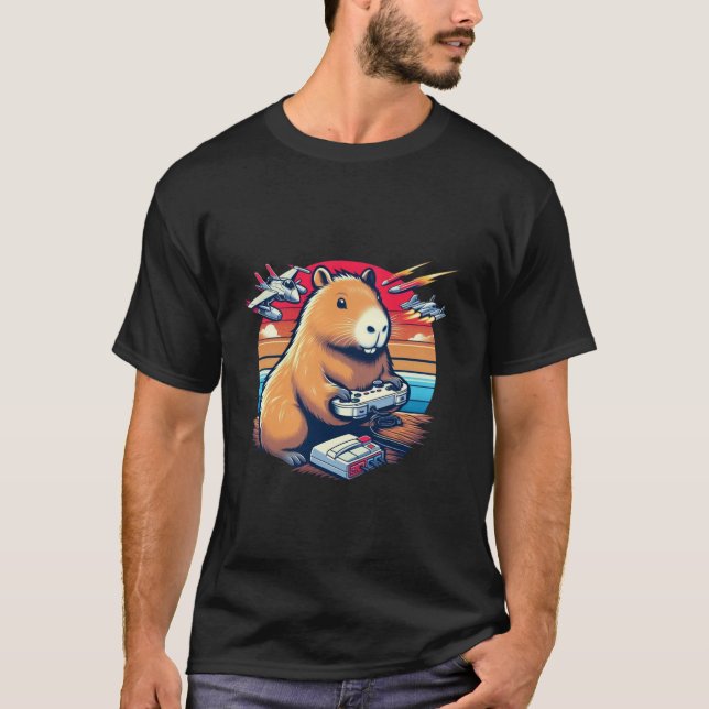 Bildspel Älskare Capybara Funny Video Games Capyb T Shirt (Framsida)