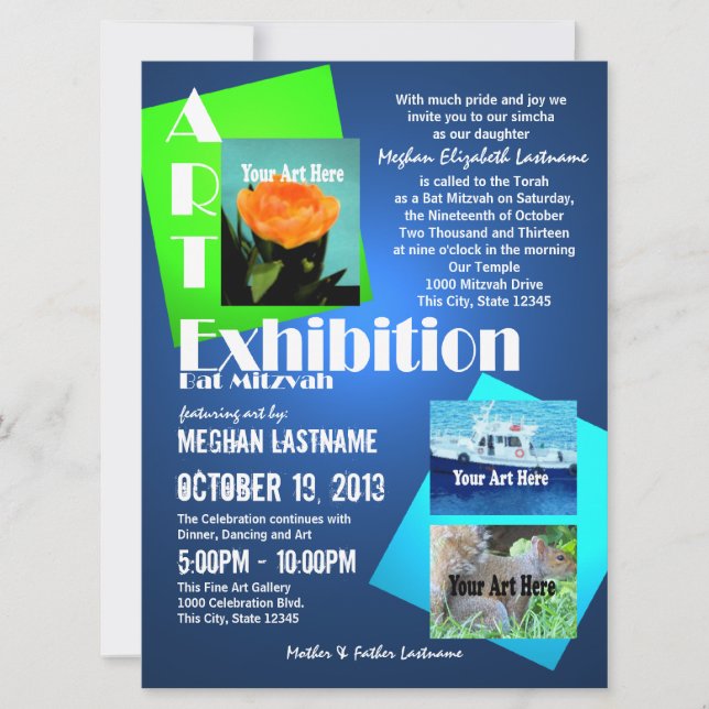 Bildspel Bat mitzvah Inbjudningar (Framsida)