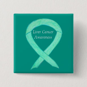 Bildstift för Liver Cancer Jade Awareness Ribbon Knapp