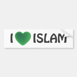 Bildtext på stötfångare - Jag älskar Islam Bildekal