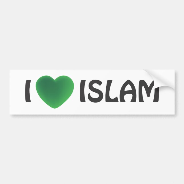 Bildtext på stötfångare - Jag älskar Islam Bildekal (Framsidan)