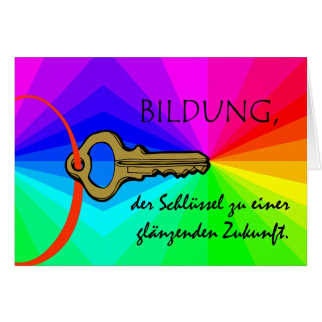 Bildung, Education, Teacher Apprecition, German Hälsningskort (Framsidan Horizontal)