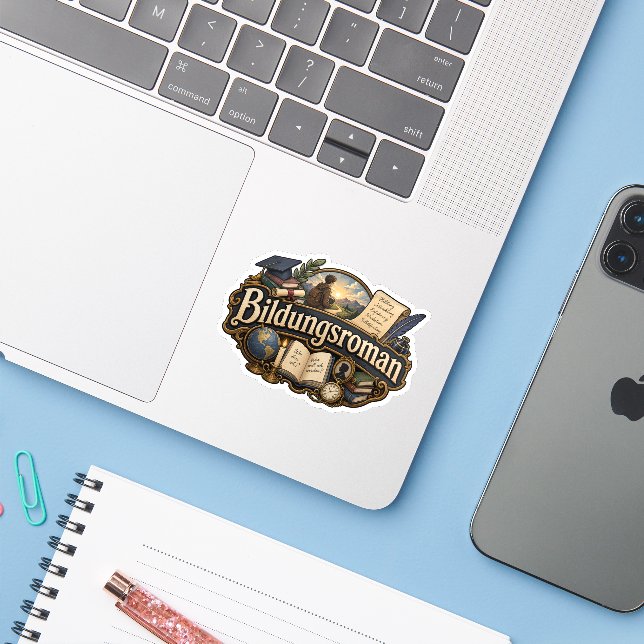 Bildungsroman Klistermärken (Laptop med iPhone)