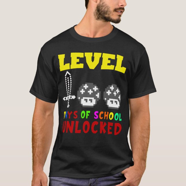 Bilduppspelningsspel för olåsta spelare på 100 dag t shirt (Framsida)