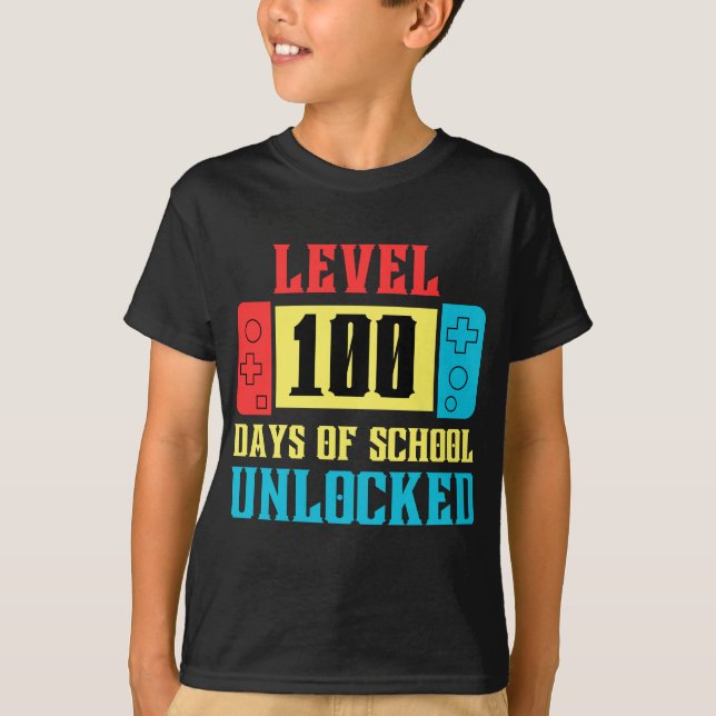 Bilduppspelningsspel för olåsta spelare på 100 dag t shirt (Framsida)